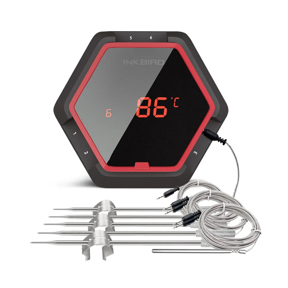 IBT 2X 4XS 6X 3 Types Food Cooking Bluetooth Wireless BBQ Thermometer IBT-6XS Probes&Timer for Oven Meat Grill Free App Control