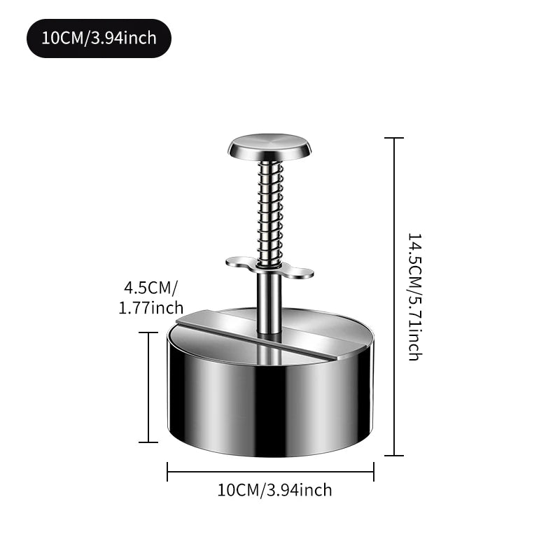 Hamburger Makers Non-Stick Smash Burgers Press Beef Meat Patty Makers 304 Stainless Steel Thickness Adjusted Kitchen BBQ Tools