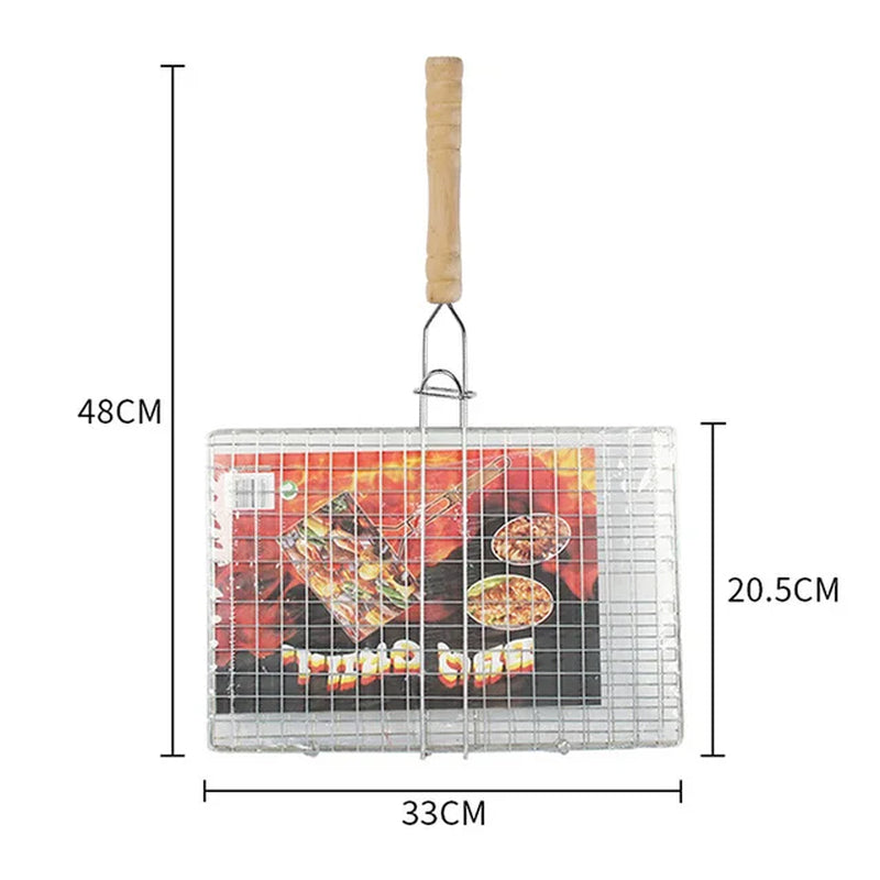 D2 BBQ Non-Stick Grilling Basket Grill Mesh Mat Meat Vegetable Steak Picnic Party Barbecue Tool Heat Resistant Grill Sheet Liner