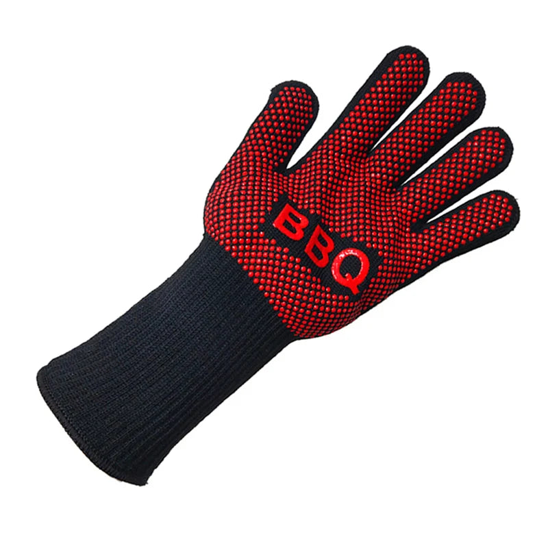 BBQ Gloves Heat Resistant Barbecue Grill Glove Oven Mitts Silicone Insulated Baking Cooking Grilling Oven Gloves BBQ Accessories
