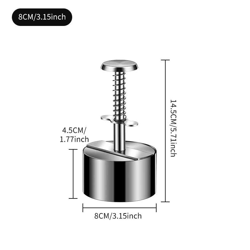 Hamburger Makers Non-Stick Smash Burgers Press Beef Meat Patty Makers 304 Stainless Steel Thickness Adjusted Kitchen BBQ Tools