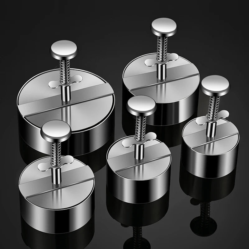 Hamburger Makers Non-Stick Smash Burgers Press Beef Meat Patty Makers 304 Stainless Steel Thickness Adjusted Kitchen BBQ Tools