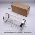 BBQ Basket Stainless Steel Rolling Grilling Basket Wire Mesh Cylinder Grill Basket Portable round Outdoor Camping Barbecue Rack
