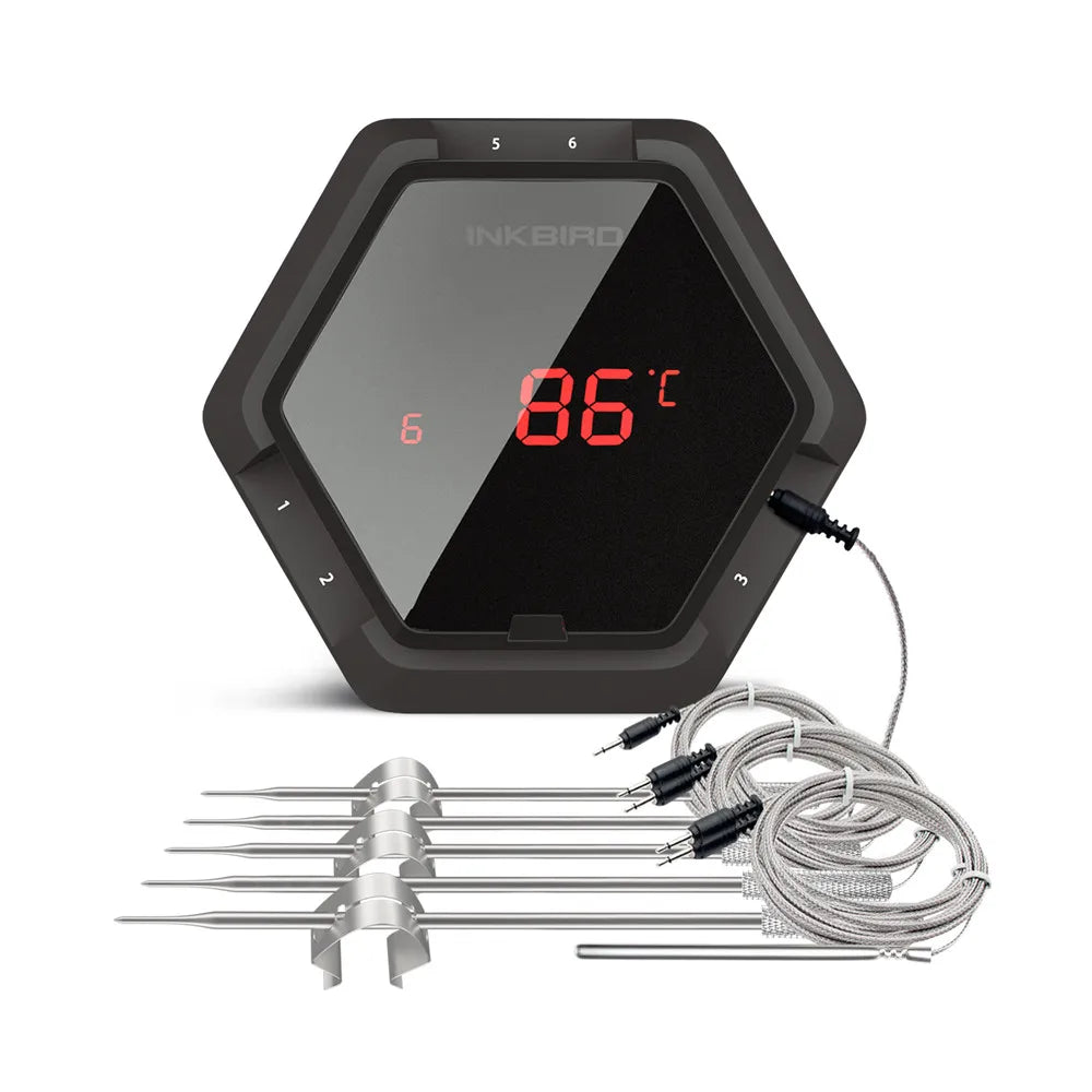 IBT 2X 4XS 6X 3 Types Food Cooking Bluetooth Wireless BBQ Thermometer IBT-6XS Probes&Timer for Oven Meat Grill Free App Control