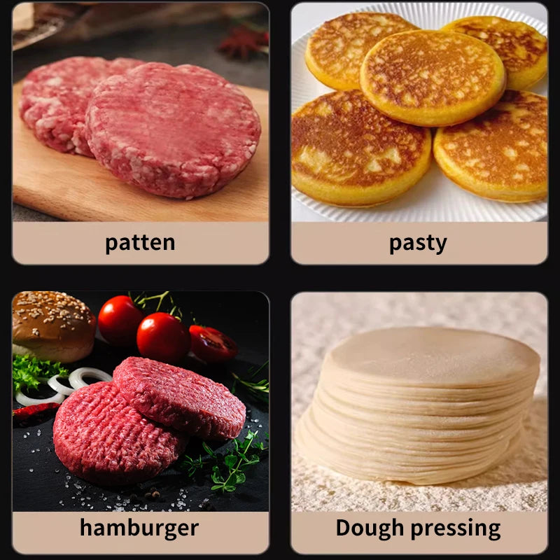 Hamburger Makers Non-Stick Smash Burgers Press Beef Meat Patty Makers 304 Stainless Steel Thickness Adjusted Kitchen BBQ Tools