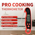 Quick Digital Food Thermometer Kitchen Cooking Baking Tool Instant Test Meat Thermometer with Backlit Hanging Fold Waterproof
