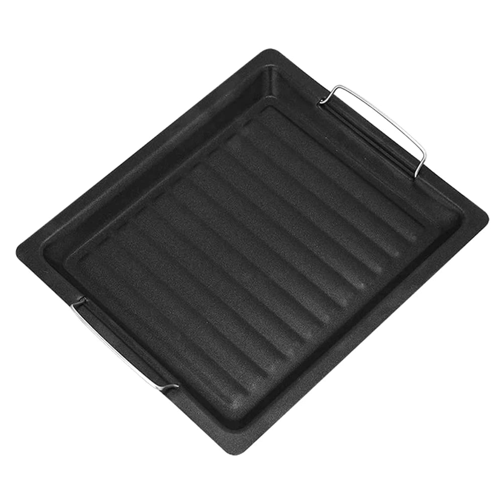 BBQ Grill Plate, Pan Grill Pan Cooking, Reversible Cast Iron Pizza Plate, Gas Grill Accessories Universal