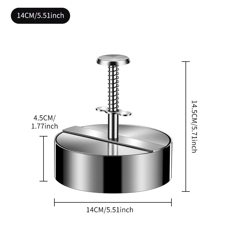 Hamburger Makers Non-Stick Smash Burgers Press Beef Meat Patty Makers 304 Stainless Steel Thickness Adjusted Kitchen BBQ Tools