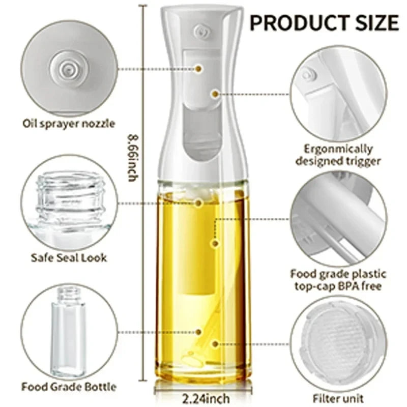 200/300/500Ml Oil Spray Bottle BBQ Cooking Olive Oil Sprayer Kitchen Baking Oil Spray Empty Bottle Vinegar Bottle Oil Dispenser