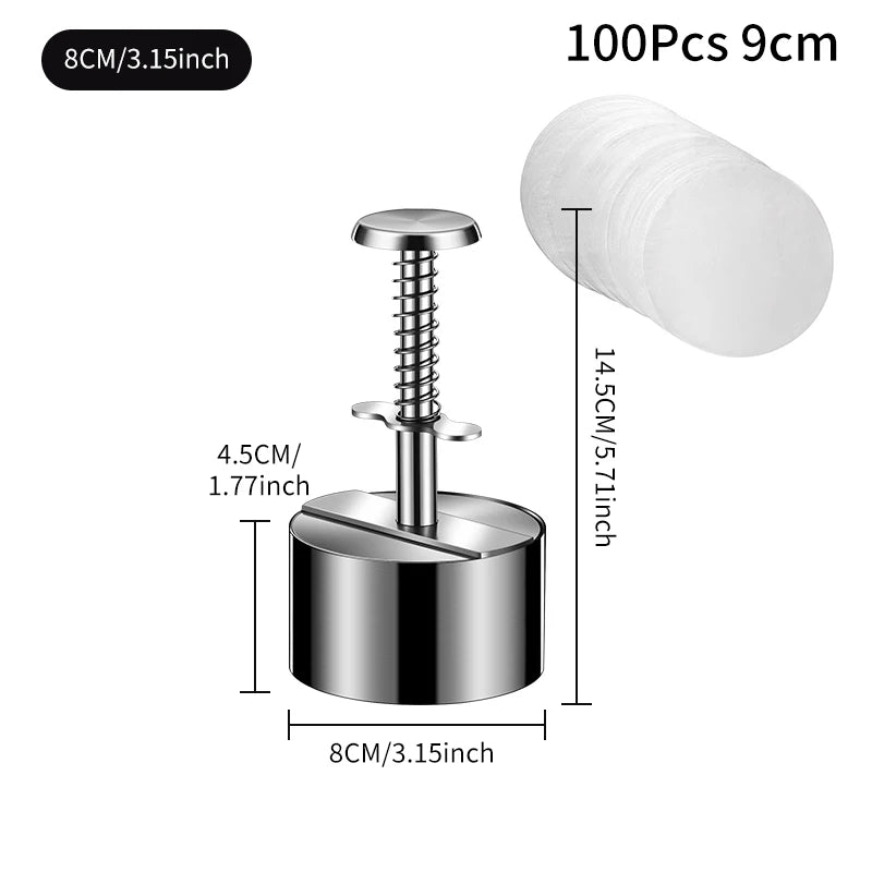 Hamburger Makers Non-Stick Smash Burgers Press Beef Meat Patty Makers 304 Stainless Steel Thickness Adjusted Kitchen BBQ Tools