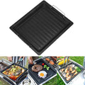 BBQ Grill Plate, Pan Grill Pan Cooking, Reversible Cast Iron Pizza Plate, Gas Grill Accessories Universal