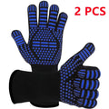 BBQ Gloves 1472℉ Heat Resistant Grilling Gloves Silicone Non-Slip Oven Mitts Kitchen Gloves for Barbecue Grilling Cooking Baking
