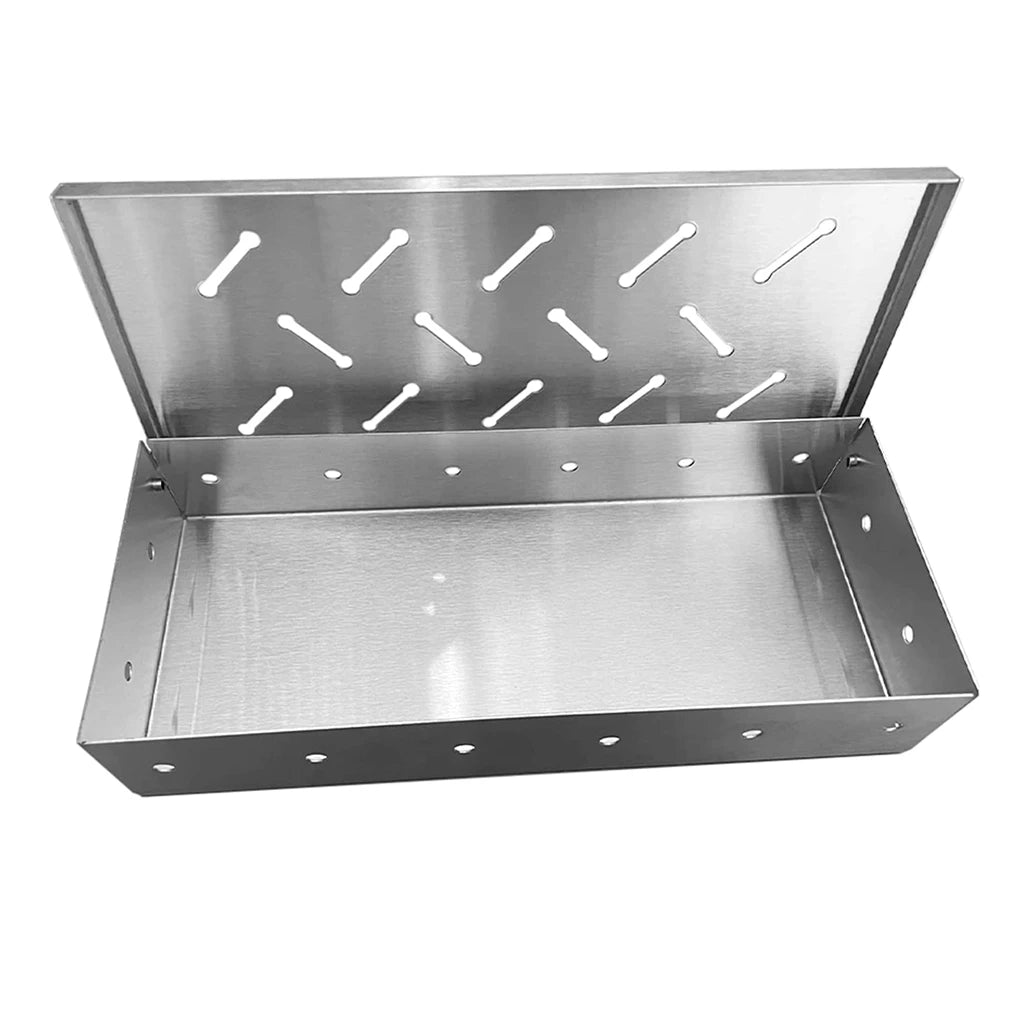 Smoker Box BBQ Smoker Box Wood Chips for Indoor Outdoor Charcoal Gas Barbecue Grill Meat Infused Smoke Flavor Accessories