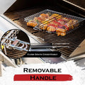Stainless Steel Foldable and Thickened Barbecue Net Rack with Large Capacity for Grilling Chicken BBQ Grilling Basket Withhandle