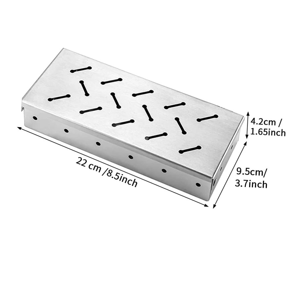 Smoker Box BBQ Smoker Box Wood Chips for Indoor Outdoor Charcoal Gas Barbecue Grill Meat Infused Smoke Flavor Accessories