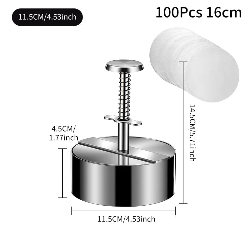 Hamburger Makers Non-Stick Smash Burgers Press Beef Meat Patty Makers 304 Stainless Steel Thickness Adjusted Kitchen BBQ Tools