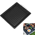 BBQ Grill Plate, Pan Grill Pan Cooking, Reversible Cast Iron Pizza Plate, Gas Grill Accessories Universal