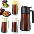 16Oz/470Ml Light Blocking Brown Oil Sprayer for Cooking 2 in 1 Olive Oil Dispenser Bottle for Kitchen Oil Bottle Seasoning Tools