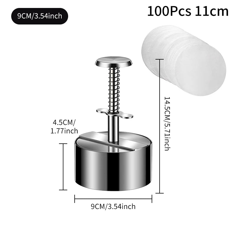 Hamburger Makers Non-Stick Smash Burgers Press Beef Meat Patty Makers 304 Stainless Steel Thickness Adjusted Kitchen BBQ Tools
