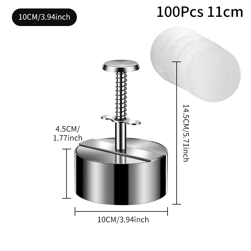 Hamburger Makers Non-Stick Smash Burgers Press Beef Meat Patty Makers 304 Stainless Steel Thickness Adjusted Kitchen BBQ Tools
