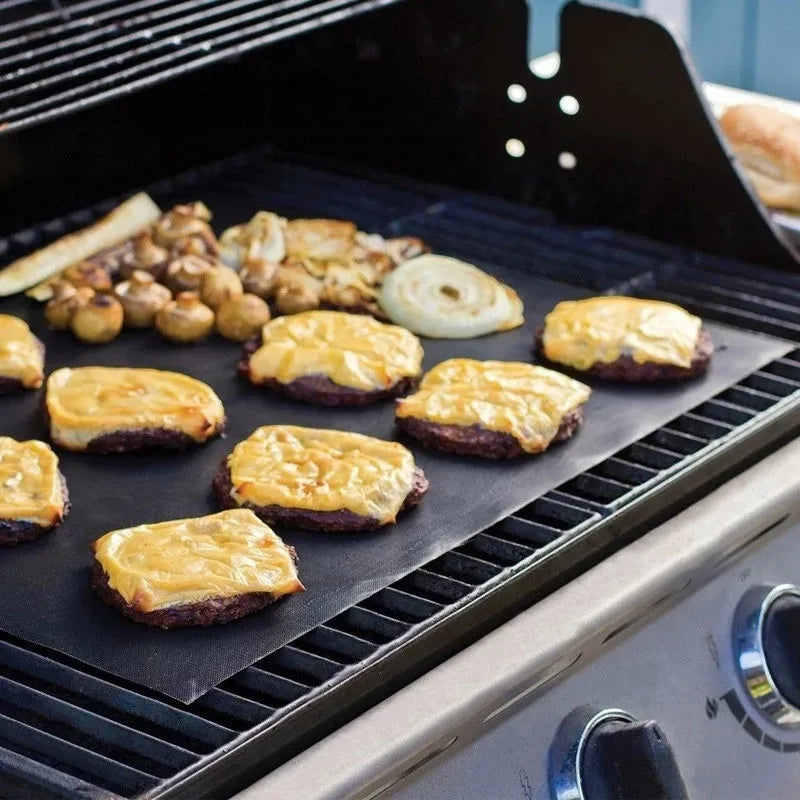 1-10Pcs Non Stick BBQ Grill Mat 40*33Cm Baking Mat BBQ Tools Cooking Grilling Sheet Heat Resistance Easily Cleaned Kitchen