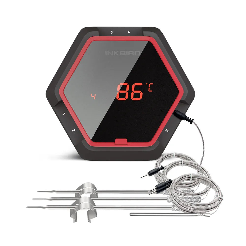IBT 2X 4XS 6X 3 Types Food Cooking Bluetooth Wireless BBQ Thermometer IBT-6XS Probes&Timer for Oven Meat Grill Free App Control